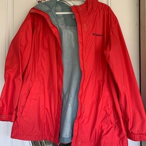 Coral Columbia rain jacket